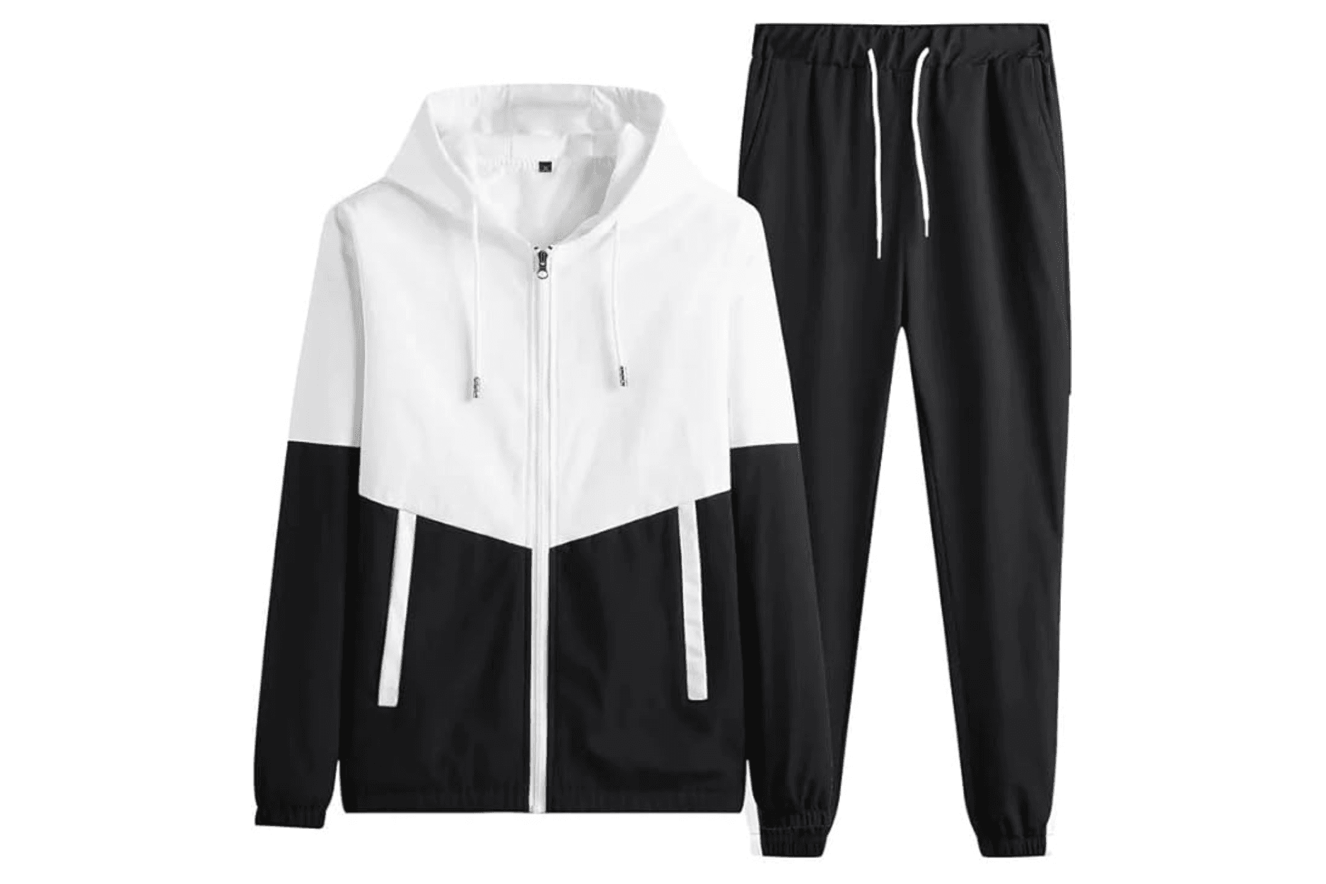 Casual Men’s Winter Fleece Tracksuit – White/Grey