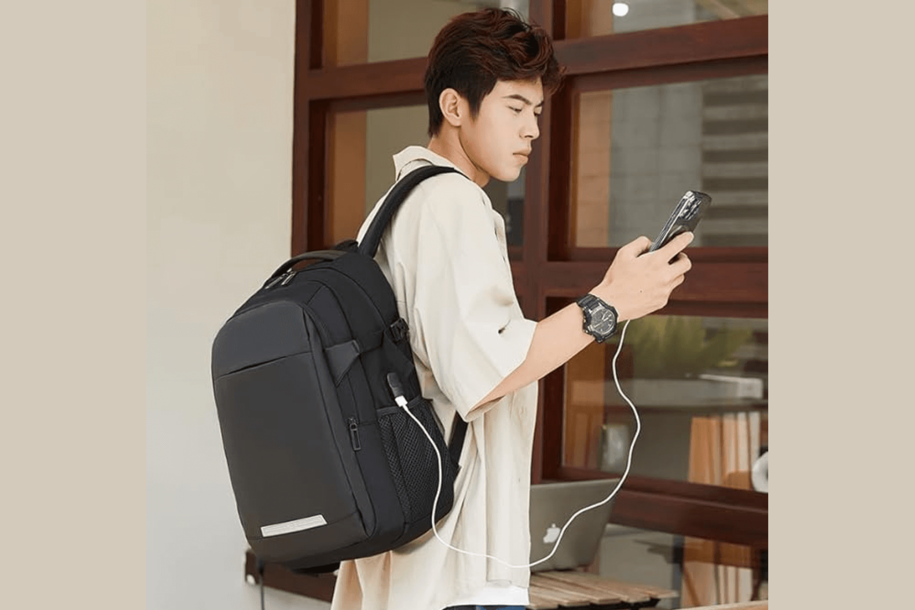 Rahalla Men’s Laptop Backpack – 12L | RAL2300 – Black (hover)