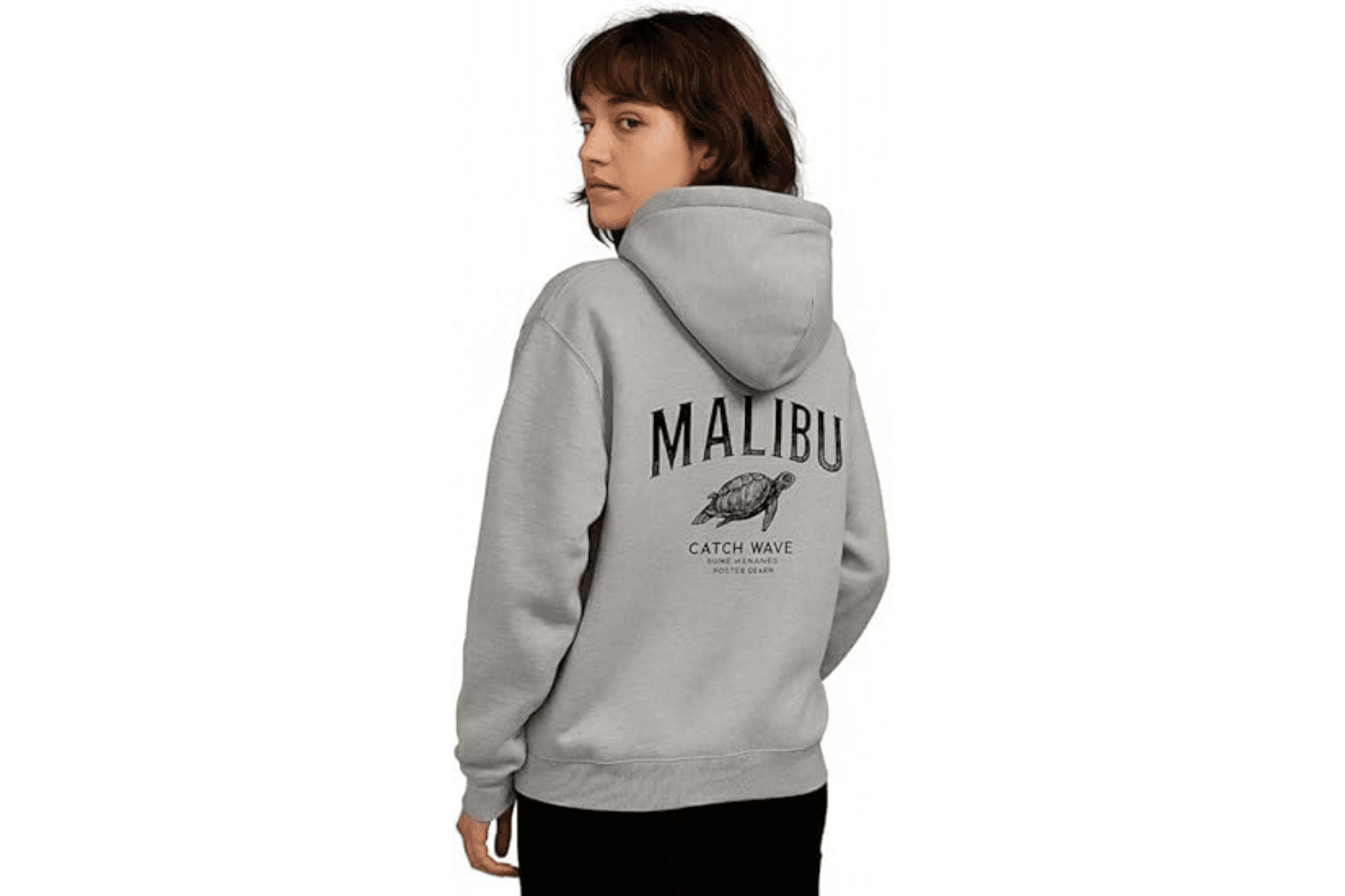 Women’s Winter Cotton Hoodie – Thermal Lined, Printed Logo, Drop Shoulder – Grey (hover)